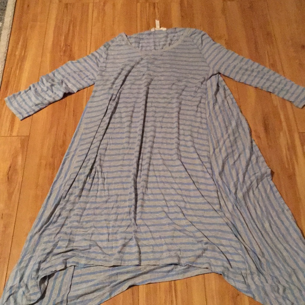 blue and grey long sleeve dress from Matilda Jane